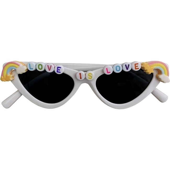 Love Is Love Cat Eye Sunglasses, White