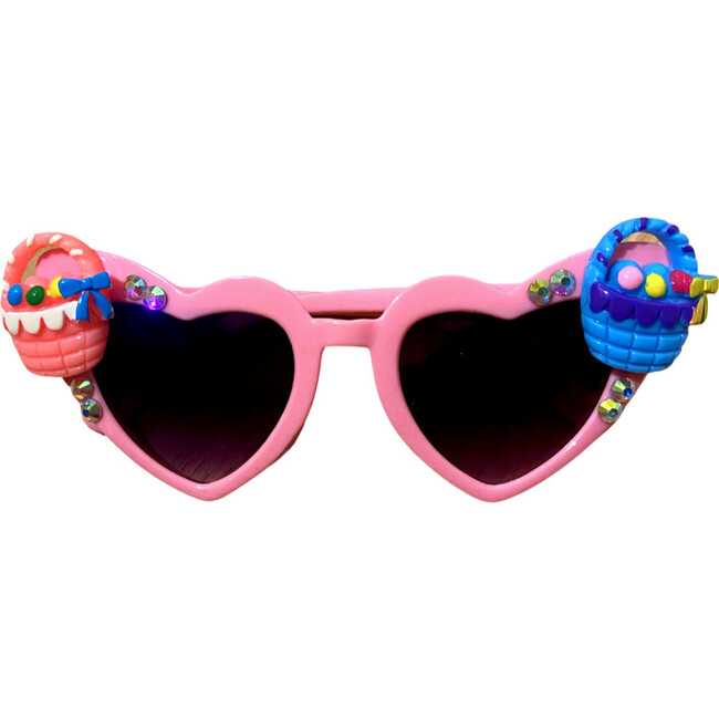 Easter Basket Heart Sunglasses, Pink - Sunglasses - 1