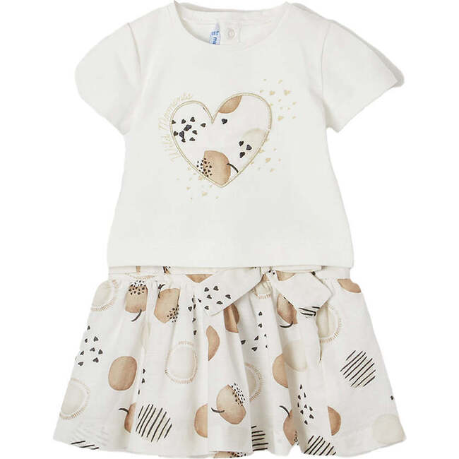 Heart Graphic Outfit, Beige