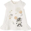 Zebra Graphic Dress, White - Dresses - 1 - thumbnail