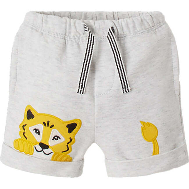 Tiger Print Shorts, Gray