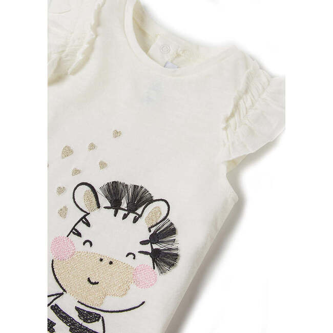 Zebra Heart Graphic T-Shirt, White - T-Shirts - 2