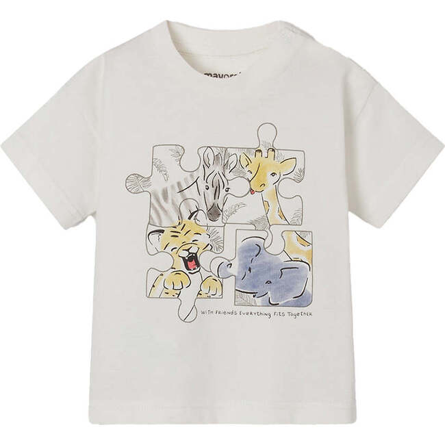 Puzzle Animal T-Shirt, Off White