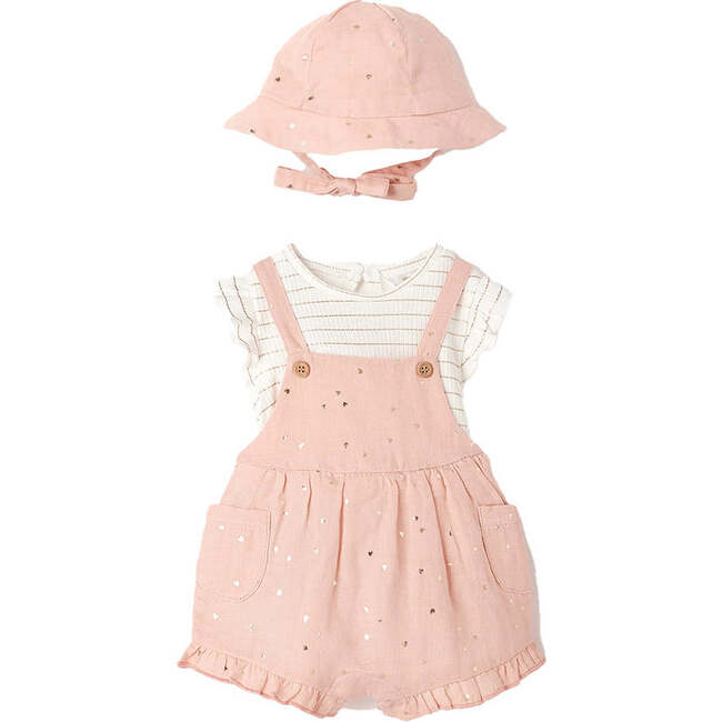 Polka Overalls Outfit, Pink