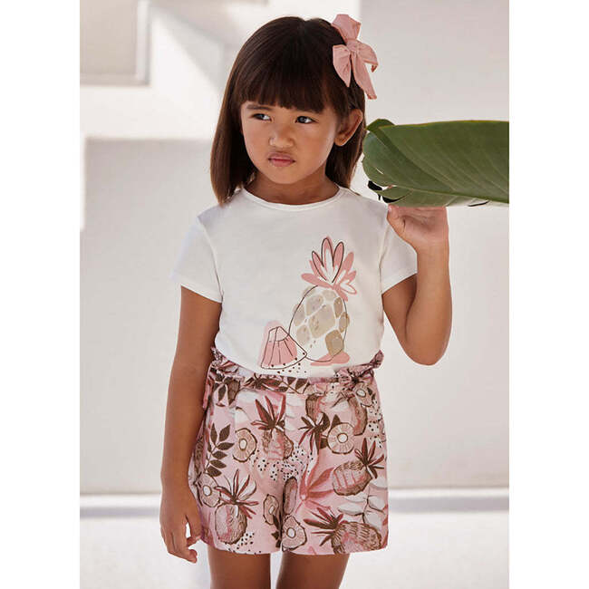 Pineapple Print Skirt, Pink - Skirts - 2