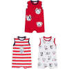 3pc Puppy Bodysuit Pack, Red - Onesies - 1 - thumbnail