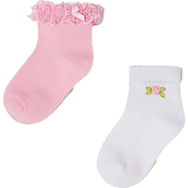 2pc Floral Sock Set, Pink