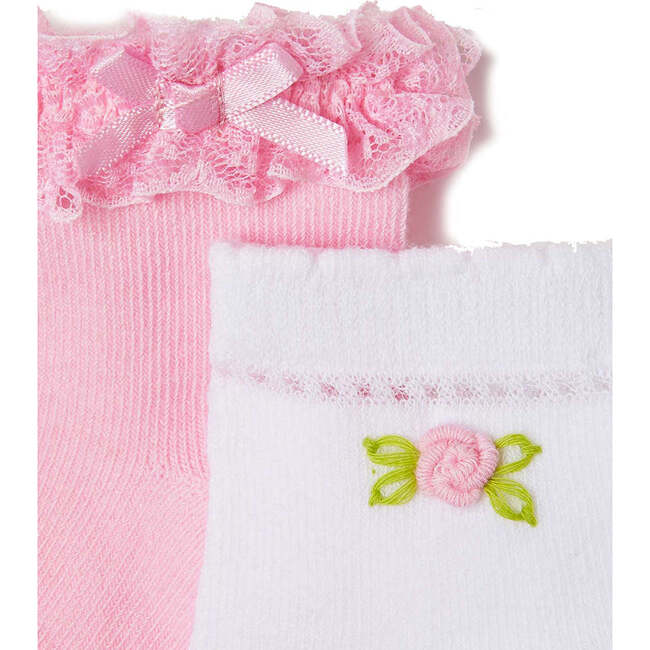 2pc Floral Sock Set, Pink