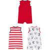 3pc Puppy Bodysuit Pack, Red - Onesies - 2 - thumbnail