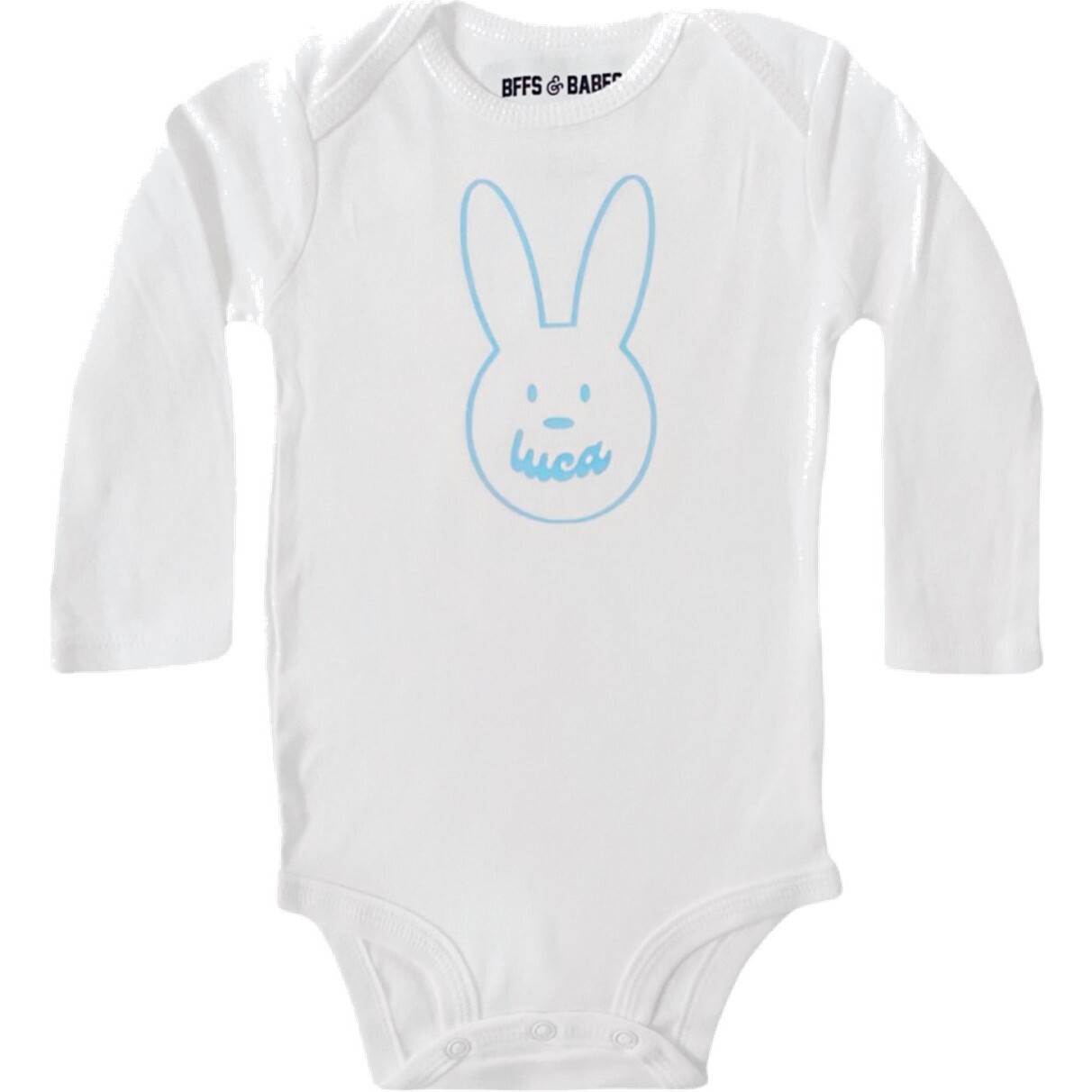 Personalized Bunny Onesie, Blue - Onesies - 1