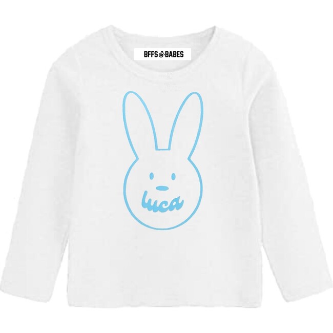 Personalized Bunny T-Shirt, White - T-Shirts - 1