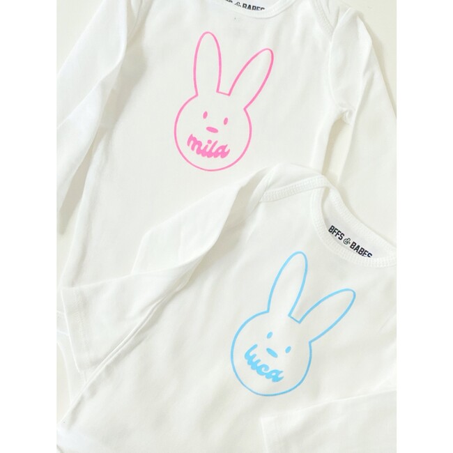 Personalized Bunny Onesie, Pink - Onesies - 2