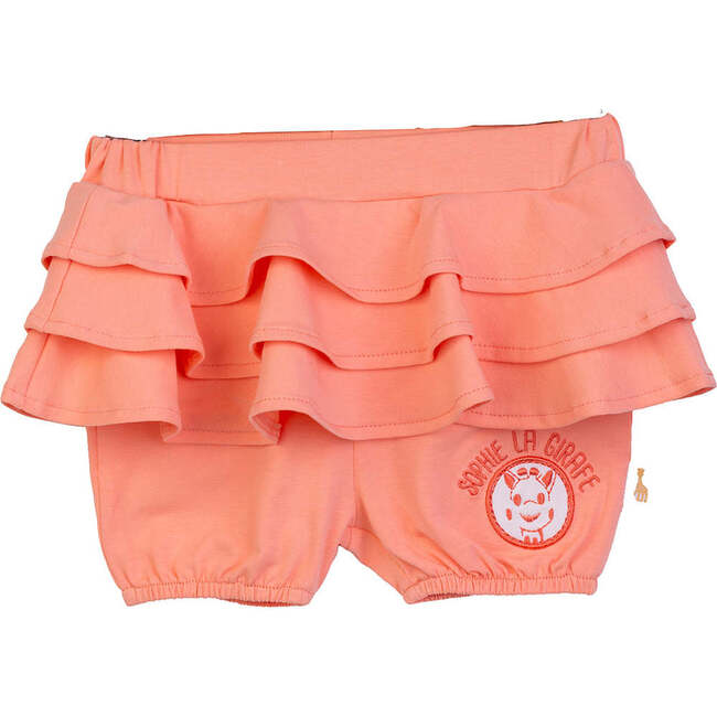 Ruffle Logo Shorts, Peach