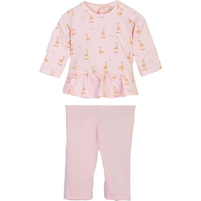 Giraffe Print Outfit, Pink - Mixed Apparel Set - 1