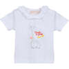 Giraffe Ruffle T-Shirt, White - T-Shirts - 1 - thumbnail