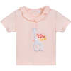 Ruffle Giraffe Print T-Shirt, Pink - T-Shirts - 1 - thumbnail