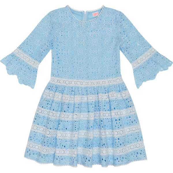 Ella Embroidered Dress, Sky Blue - Marlo Kids Dresses | Maisonette