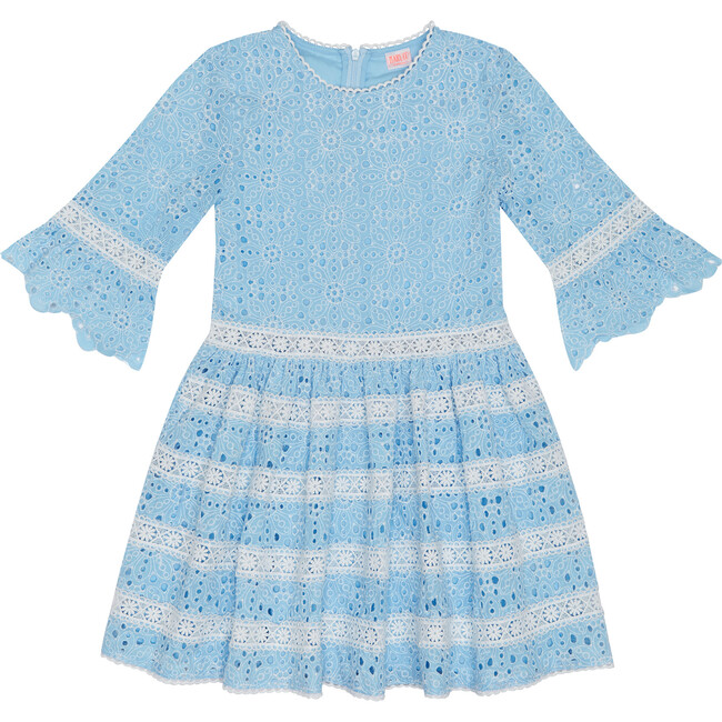 Ella Embroidered Dress, Sky Blue - Marlo Kids Dresses | Maisonette
