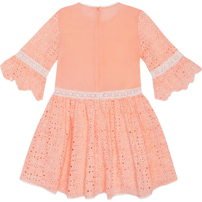 Ella Embroidered Dress, Peach - Dresses - 2