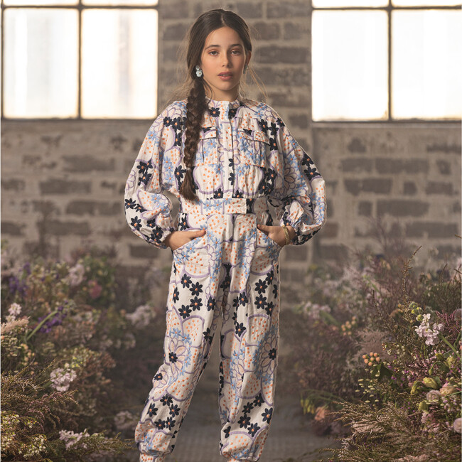 Charlotte Embroidered Jumpsuit, Floral - Rompers - 2