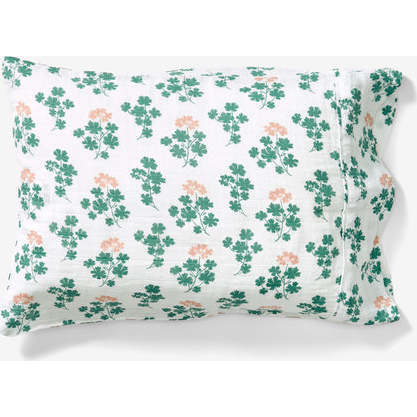 Geranium Toddler Pillowcase, Spruce - Pillows - 1