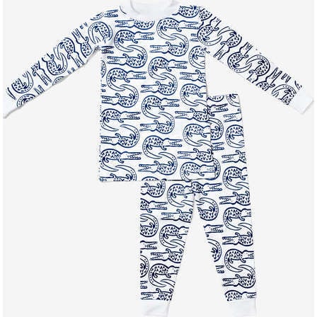 Alligator Pajama Set, Denim - Pajamas - 1
