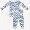 Alligator Pajama Set, Denim - Pajamas - 1 - thumbnail