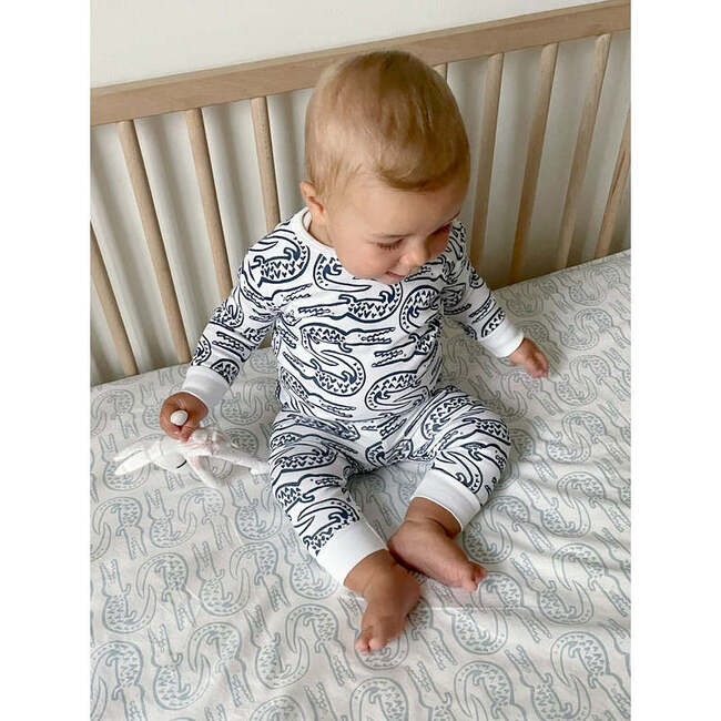 Alligator Pajama Set, Denim - Pajamas - 3