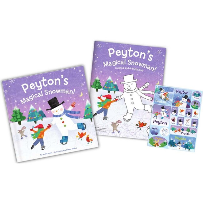My Magical Snowman Personalized Book, Coloring Book and Sticker Gift Set