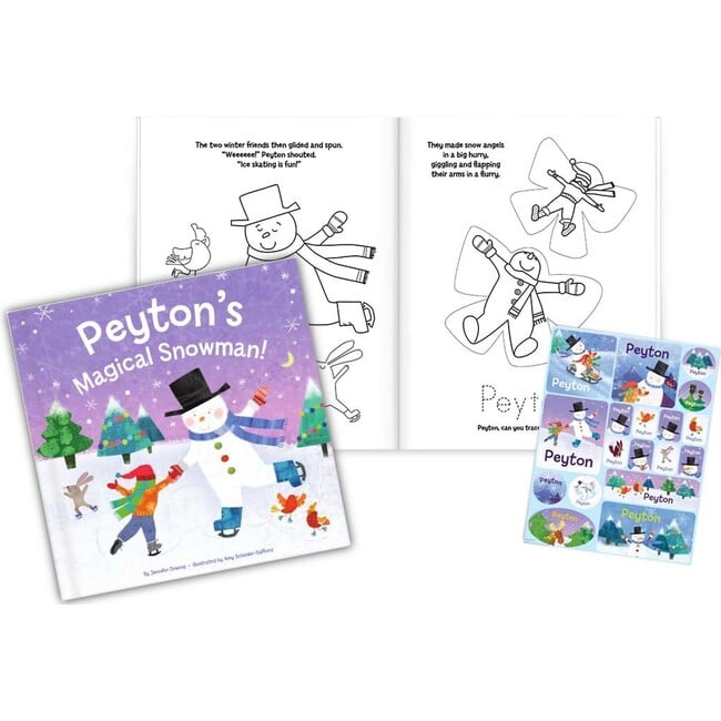 My Magical Snowman Personalized Book, Coloring Book and Sticker Gift Set - Books - 2