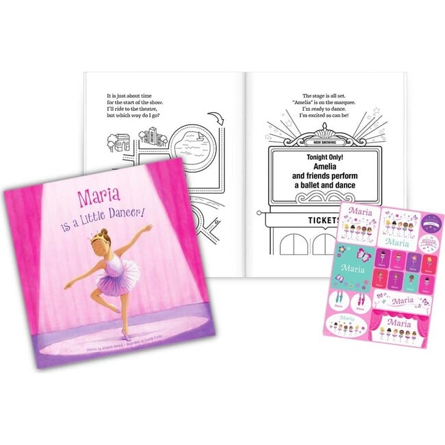 I'm A Little Dancer Personalized Book, Coloring Book and Sticker Gift Set - Books - 3