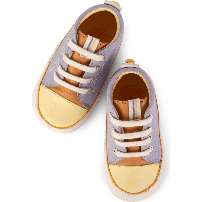 Sneaker Booties, Blue & Camel