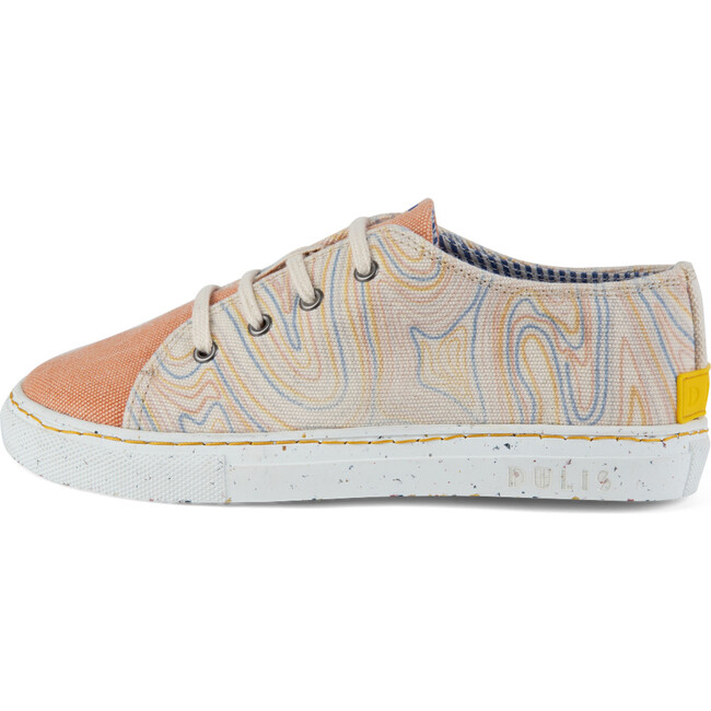 Eco Lace-up Sneakers, Salmon & Cream - Sneakers - 1