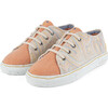 Eco Lace-up Sneakers, Salmon & Cream - Sneakers - 2