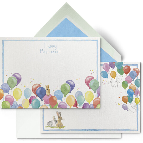 Set of 10 Children's Birthday Stationery Set, Blue - Clementina ...