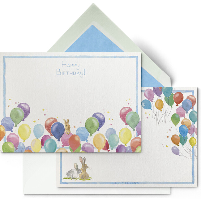 Set of 10 Children's Birthday Stationery Set, Blue