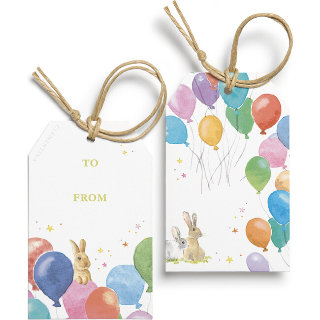 Set of 10 Birthday Balloons Gift Tags, Multi