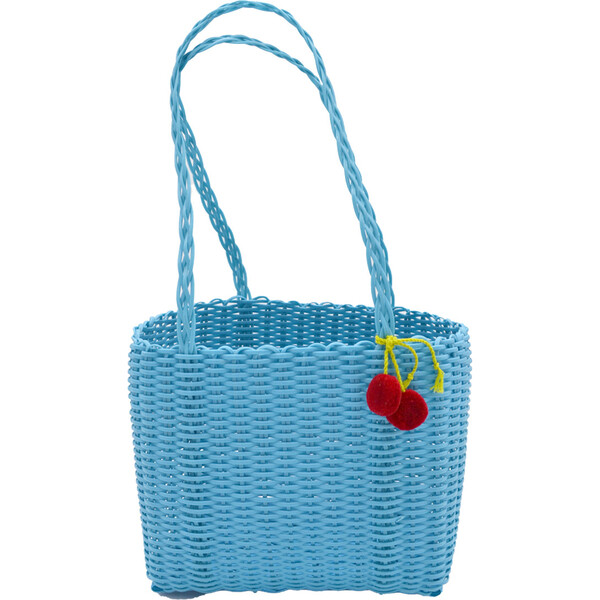 Folklore x Fibra Basket, Sky Blue - Folklore Las Niñas Bags | Maisonette