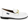 Teresa Grainy Leather Loafers, White - Loafers - 1 - thumbnail