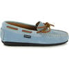 Hazel Laces Suede Moccasins, Light blue - Loafers - 1 - thumbnail