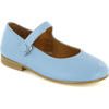 Smooth Leather Ballerinas, Light Blue - Loafers - 2