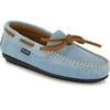 Hazel Laces Suede Moccasins, Light blue - Loafers - 2