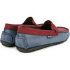 Plain Leather Moccasins, Red & Blue - Loafers - 3