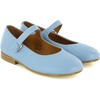 Smooth Leather Ballerinas, Light Blue - Loafers - 3
