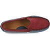 Plain Leather Moccasins, Red & Blue - Loafers - 4