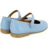 Smooth Leather Ballerinas, Light Blue - Loafers - 4