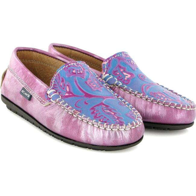 Plain Leather Moccasins, Multicolored - Loafers - 3