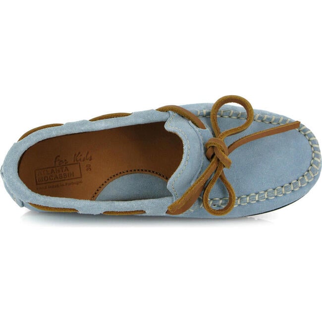 Hazel Laces Suede Moccasins, Light blue - Loafers - 5