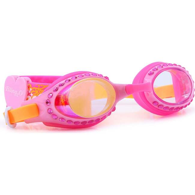 Wildflower Glitter Swim Goggle, Pink & Orange - Swim Goggles - 2