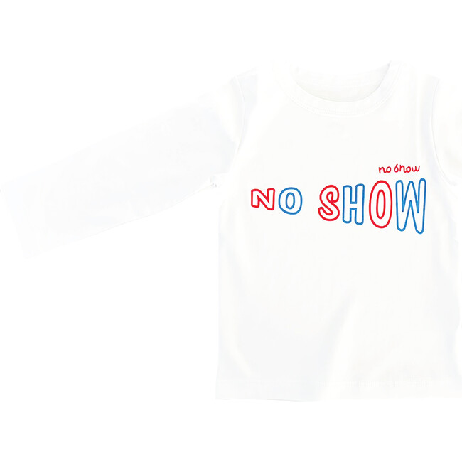 Embroidered and Print "No Snow" T-Shirt, White